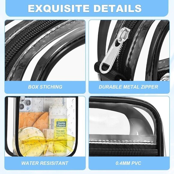 Clear PVC Bag Small Crossbody Purse for Stadium Concert Travel Work - Picture 4 of 7